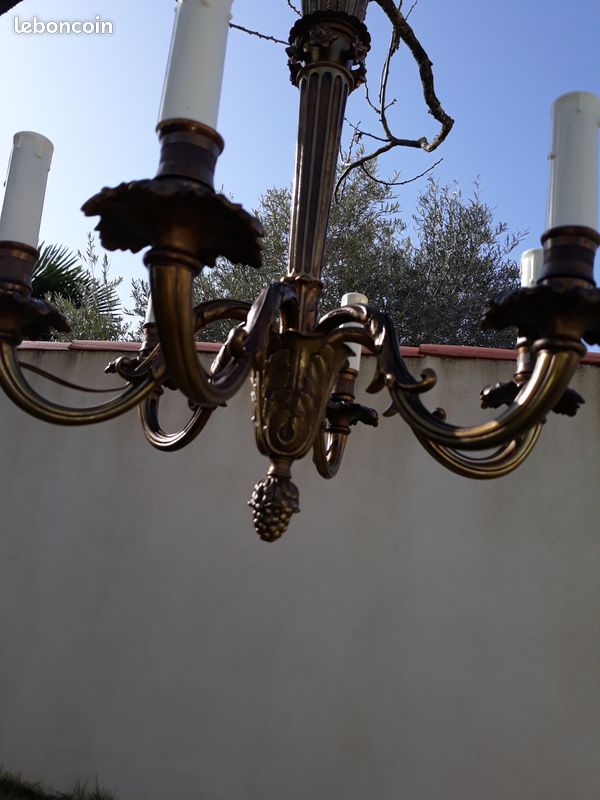 Lustre en bronze 4 branches (image 3)