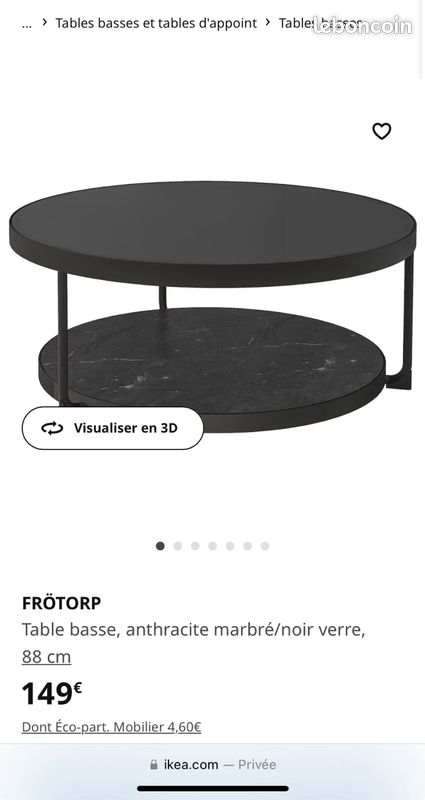 Table basse FROTORP verre + effet marbre (image 7)
