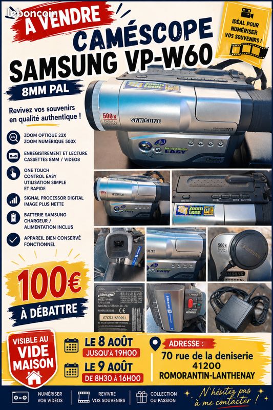 Camèscope samsung VP-W60 (image 11)