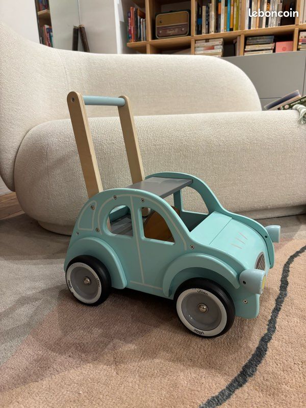 VILAC Chariot de marche Citroën 2CV en bois – Bleu – Très bon état (image 2)