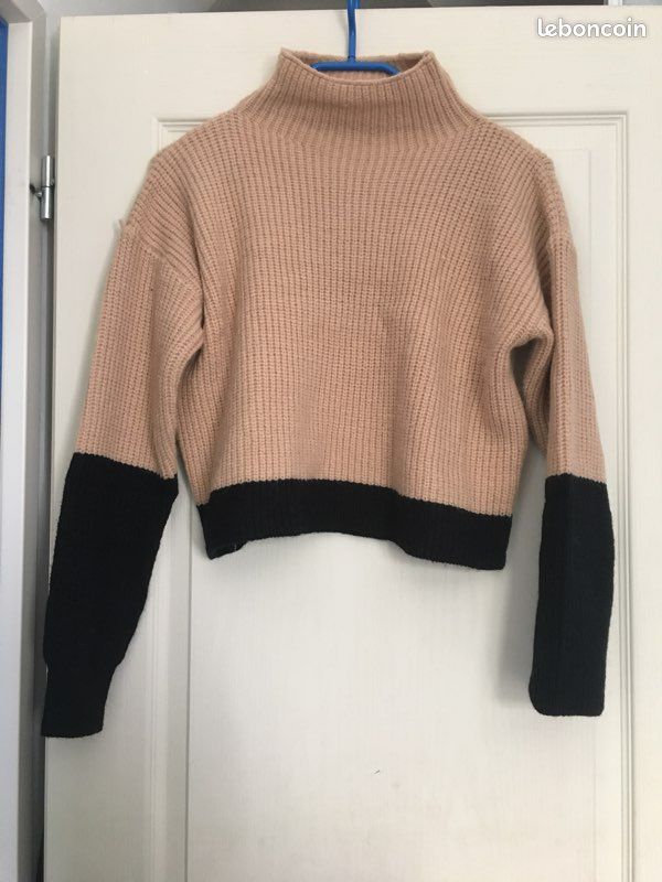 Pull Shein col roulé bicolore (image 1)