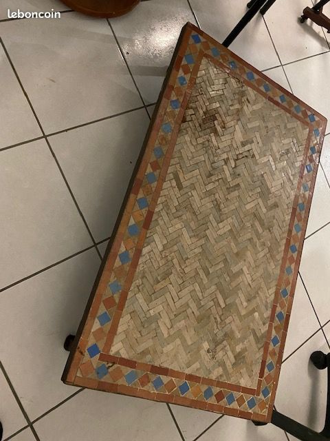 Table basse mosaïque zellige fer forgé style maghreb (image 3)