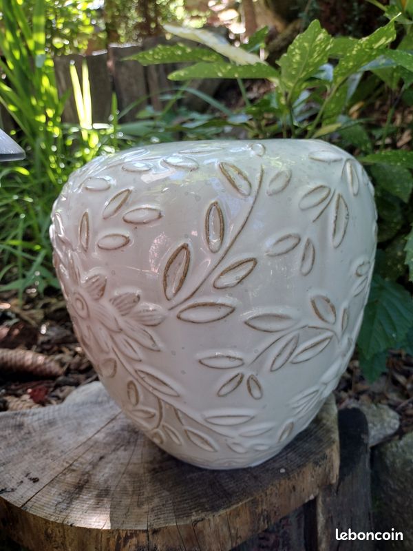 Vase céramique blanc (image 1)