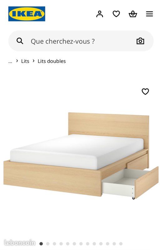Lit 160x200 malm ikea (image 2)