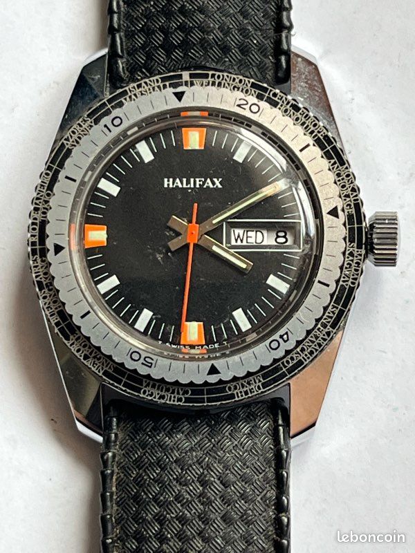 Montre Plongée Rétro Homme, Saphir/acrylique, Mouvement Vintage Test Et