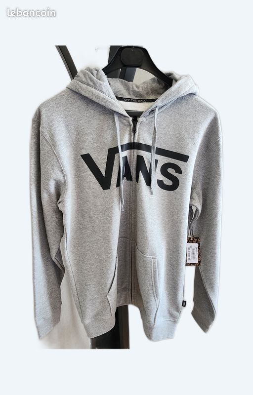 HOT Sweat Capuche Vans Sweat Vans Argent Pull à Capuche