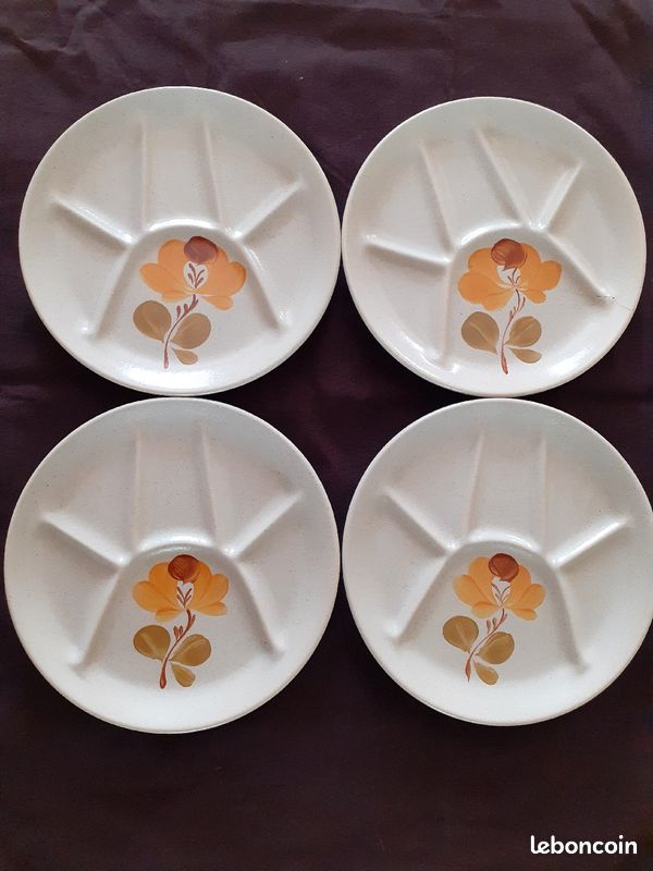 Lot de 4 assiettes à fondue (image 1)