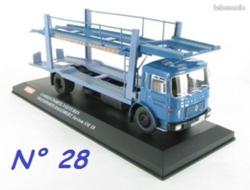 Remorque Porte-voiture Dagobert SM10 Saviem – Hachette Altaya 1/43 – Bleu