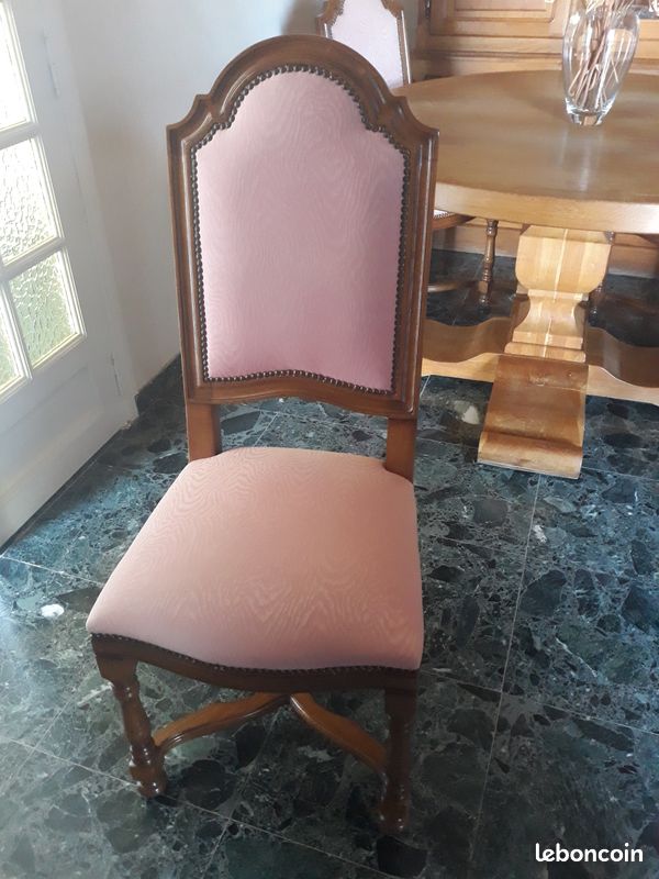 Chaise en bois et tissu style Louis-Philippe Salle à manger (image 1)
