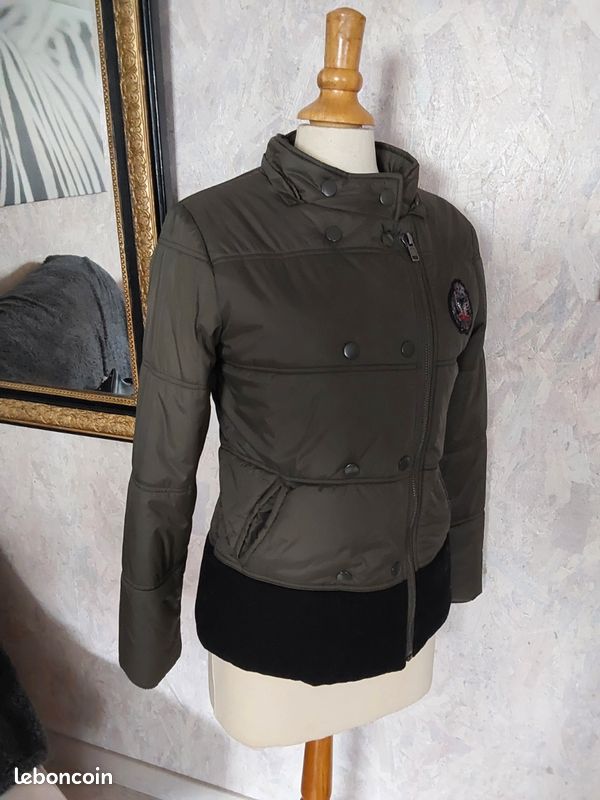 Blouson BEL AIR Femme Occasion Bleu – Taille 40, Très Bon état, Légère Trace Au Col