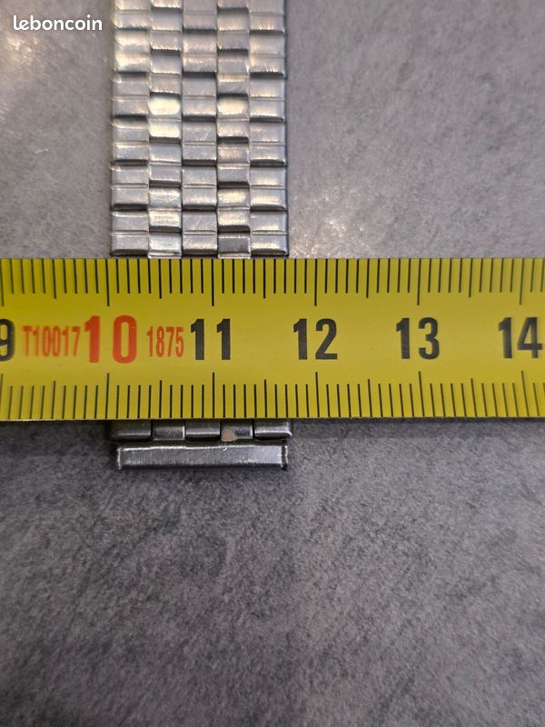 Bracelet De Montre VINTAGE ZRC - Acier Inox Texturé Plaqué Or - Largeur 12mm - Occasion