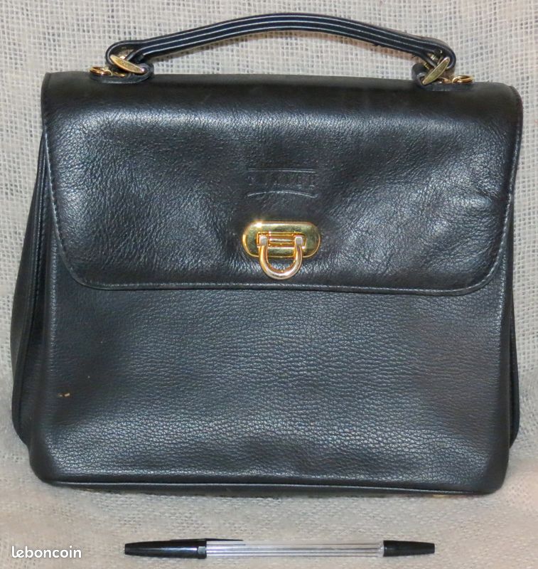 Sac Texier Cuir Noir 3 compartiments (image 1)