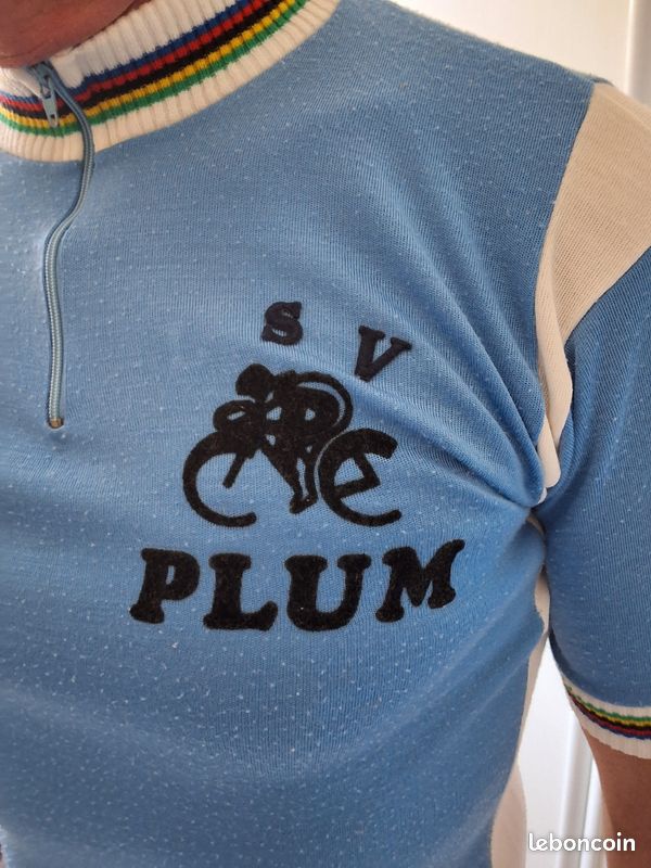 Maillot Cycliste Vintage Systeme U Blacky – Années 80 – Taille M – Jaune – Rare