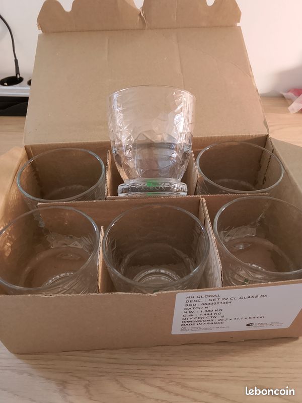 Lot de 6 verres tube GET 1796 (Get 27) - Parfaits pour collection
