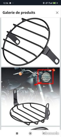 Grille De Phare Moto VERTICAL Pour Phare Rond Diamètre 190/200 Café Racer