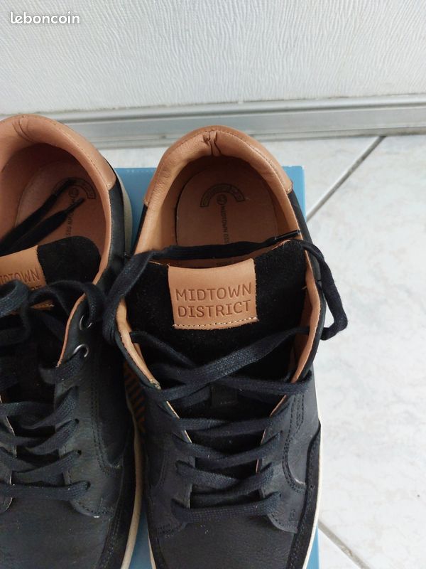 Baskets/sneakers Homme en cuir noir (image 2)