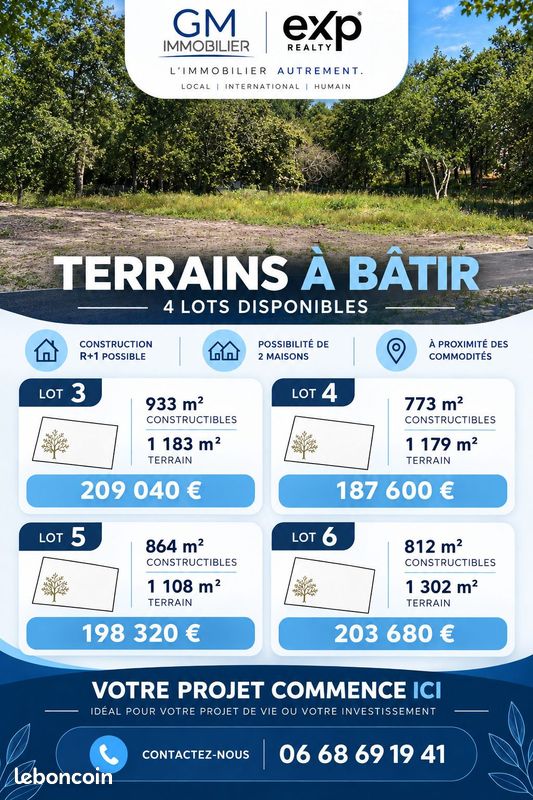 Terrain 1179 m² · à Castets · 1 179 m² · 189 583 €