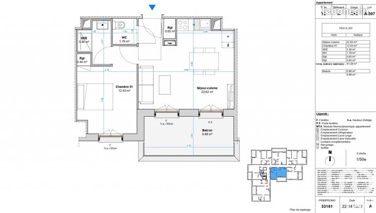 Appartement 2 pièces 41 m²