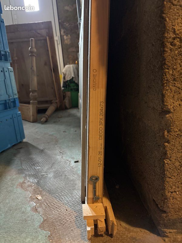 Porte neuve interieur bois cerusé blanc (image 2)