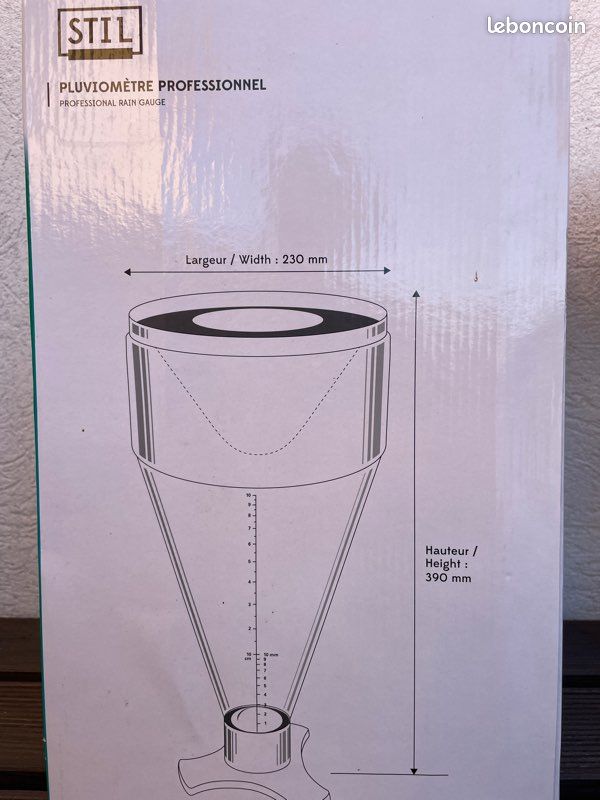 Pluviomètre Professionnel Transparent - Cylindre Gradué Avec Entonnoir - Pour Jardin, école, Mesures Météo