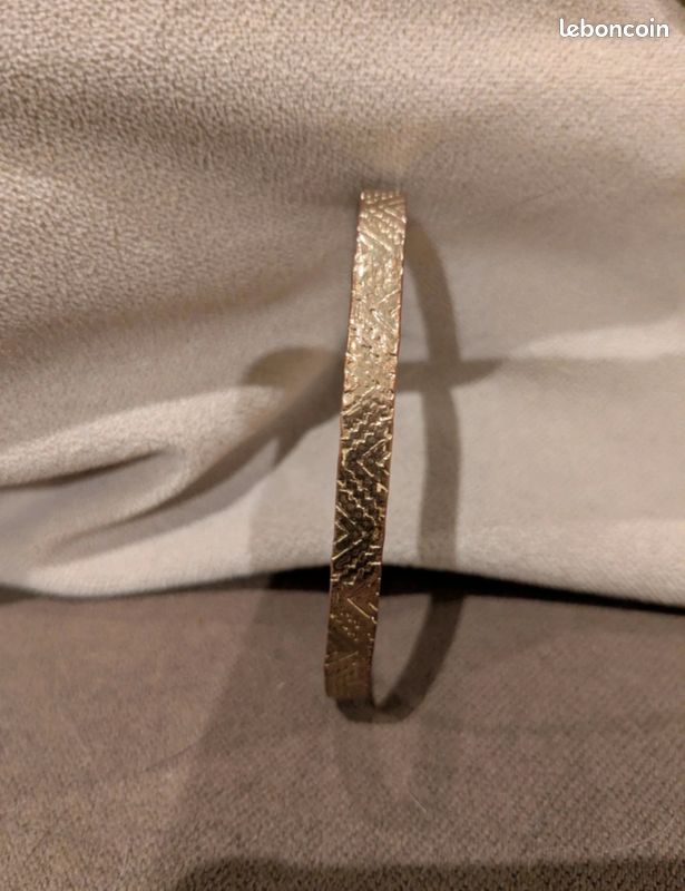 Bracelet "jonc" doré martelé (image 1)