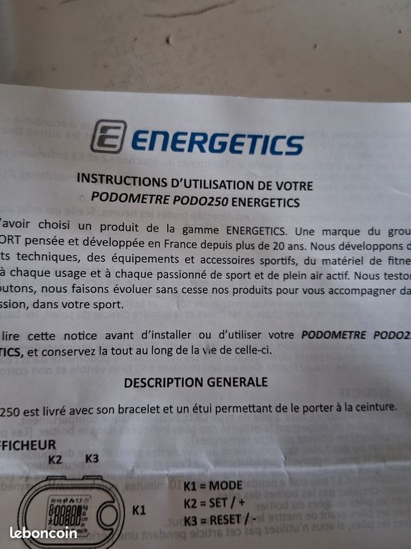 Podomètre Pulox PS-100 Vert - Compteur De Pas Simple 3D - Sans Appli