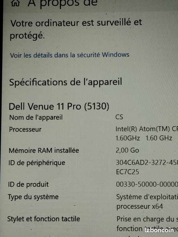 Tablette DELL venue 11 pro (image 7)
