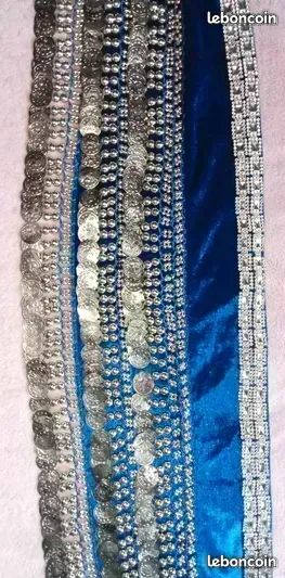 Foulard de danse orientale bleu nuit (image 3)