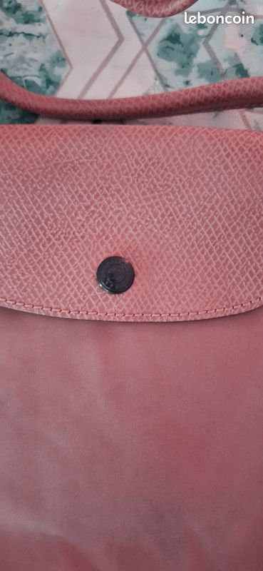 Beau sac Longchamp pliage authentique taille L rose sherry flamant (image 3)