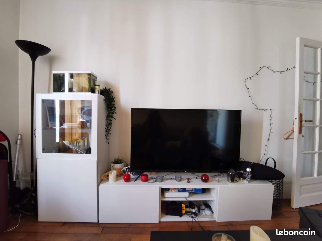 Rangement TV / vitrine blanc - Très bon état (image 1)