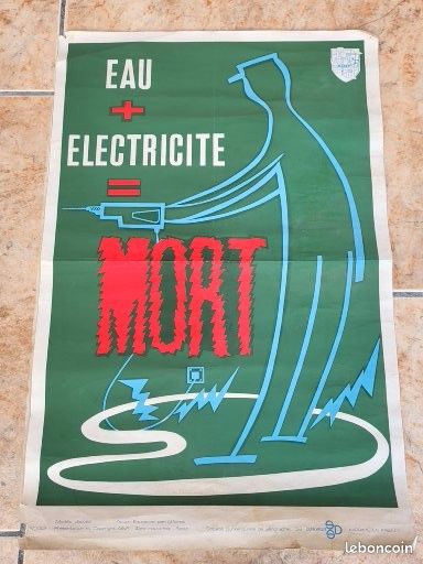 AFFICHE POSTER VINTAGE prévention sécurité industrielle (image 1)