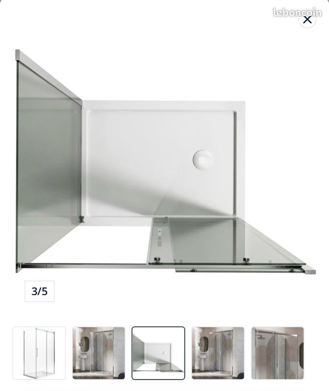 Paroi de douche angulaire 8mm Neuve emballée (image 2)