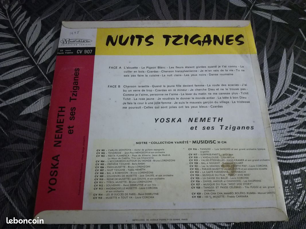 33 Tours "Nuits Tziganes" Yoska Nemeth et ses tziganes (image 2)
