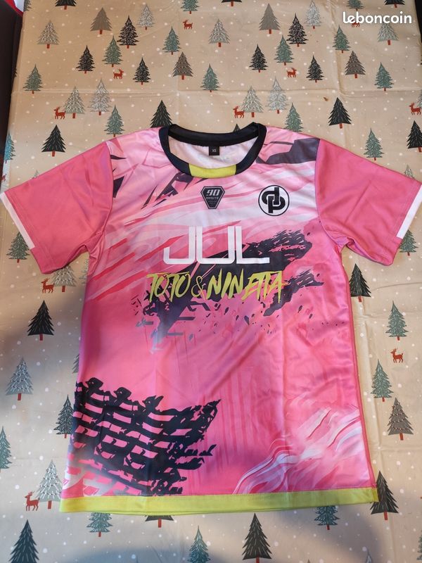 T-Shirt Maillot De Foot Édition Limitée JUL - Coupe Homme - Taille XS - Couleur Rose