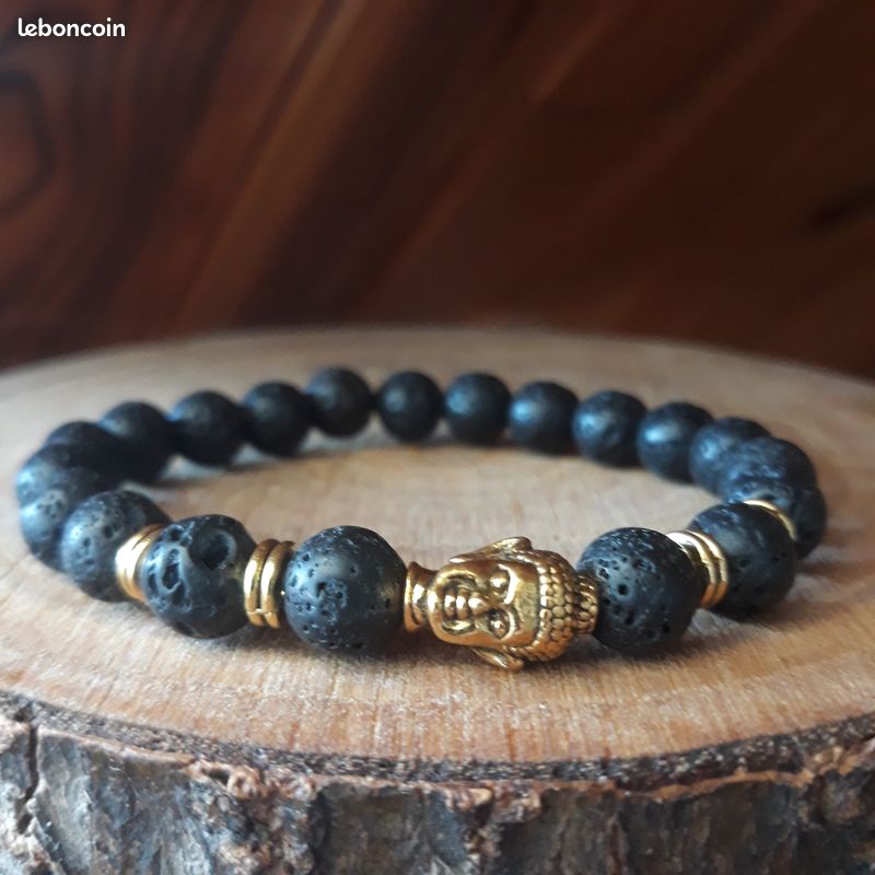 Bracelet Zen en pierre de lave (image 2)