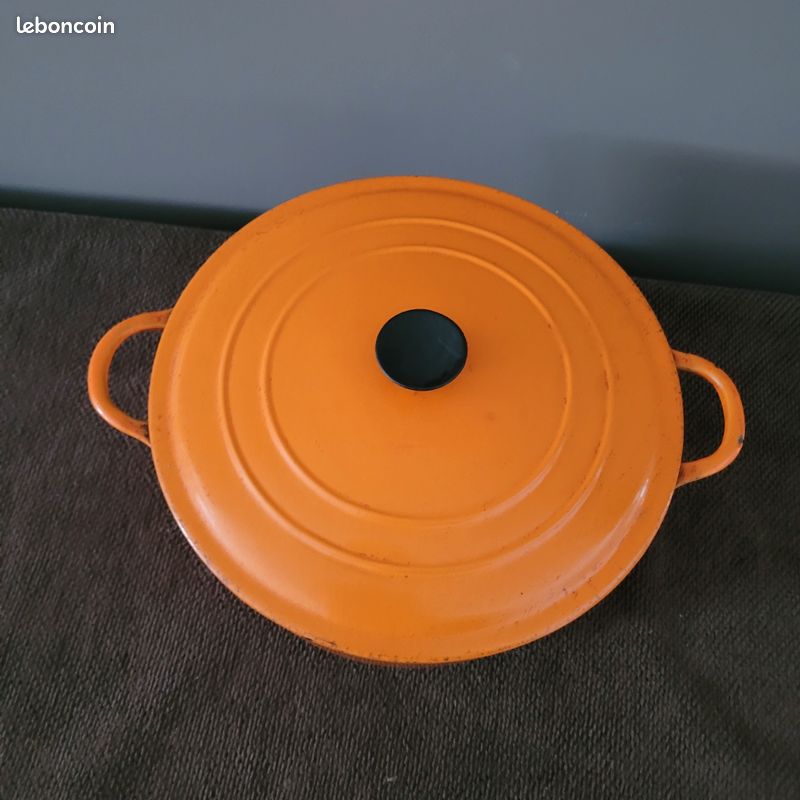 Le Creuset Ancienne Petite Cocotte Orange 14 Cm - Vintage - Tous Feux