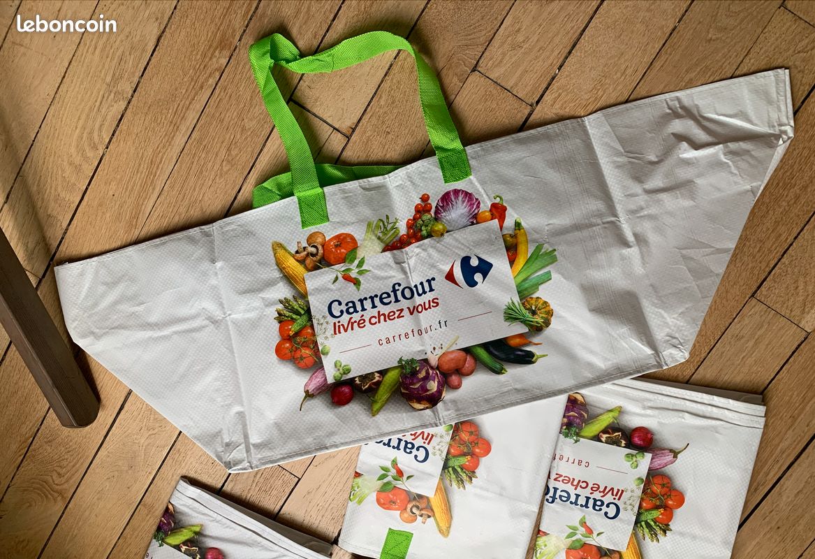 Grand Sac De Voyage Carrefour Voyages - Bleu, Polyester - Dimensions ~40x30 Cm - Occasion, Bon état Général