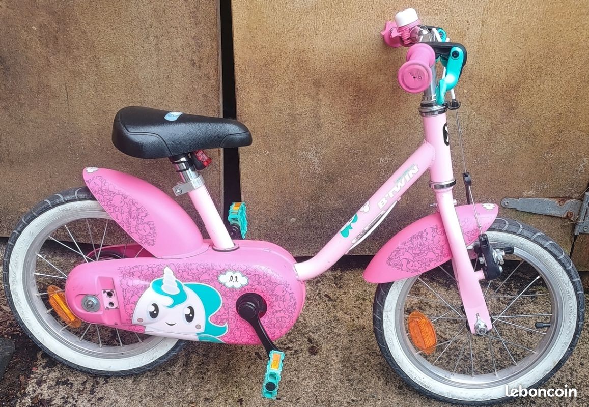 Velo fille 14 pouces Decathlon thème licorne Vélos