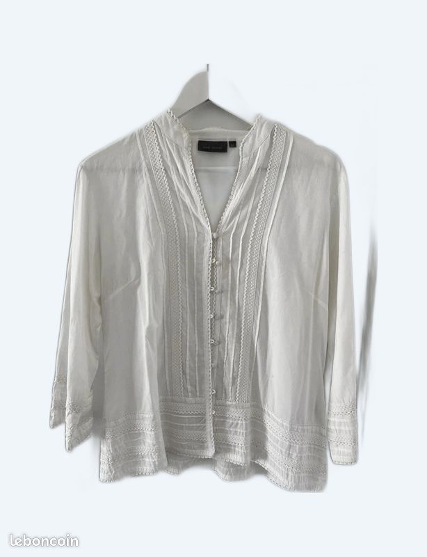 Top Tunique Blanche Kiabi – Taille 44 – Fluide, Confortable