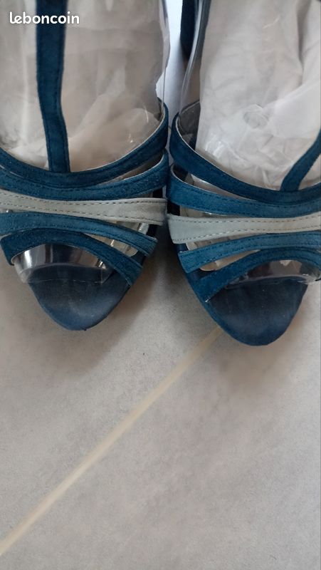 Sandales talons hauts bleu canard Geox (image 6)
