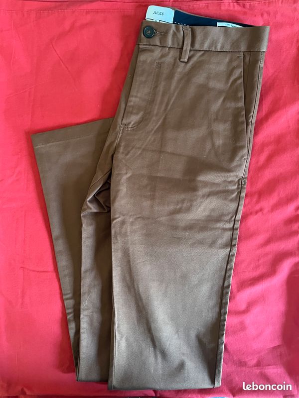 Pantalon coupe slim Jules- Marron (image 2)
