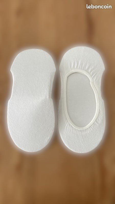 Lot de 2 paires de socquettes invisibles blanches (image 1)