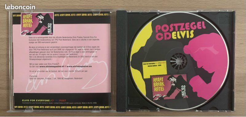 Elvis presley heartbreak hotel collector edition + planche 4 timbres tpgpost juin 2006 edition limitee 500 ex 41 titres disc original soundboard recording neuf pochette plastique scellée ultra rare (image 6)