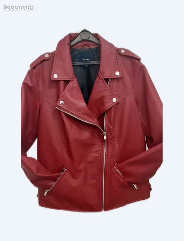 Veste Femme Cuir Redskins T38 Bordeaux - État Comme Neuf - Occasion Très Bon état - Vintage