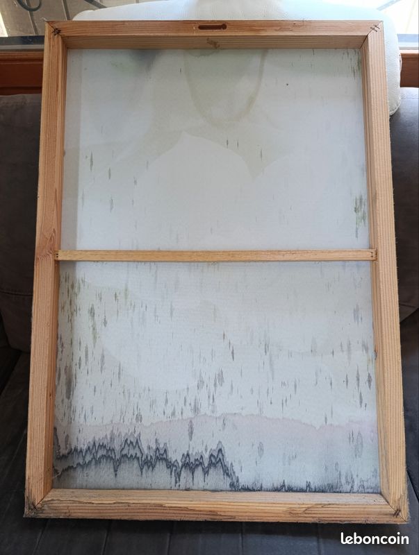 Cadre avec le dessin d'une orchidée blanche posée sur des galets avec des feuillages (image 6)
