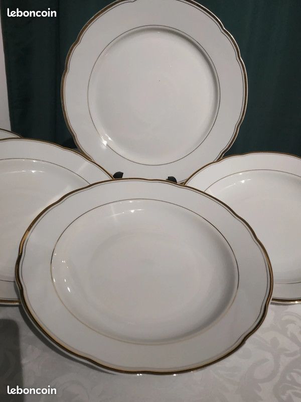 Lot De 6 Assiettes Plates Vintage KHALA GRD – Porcelaine, Occasion Bon état
