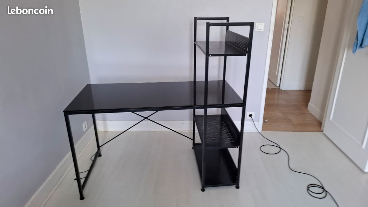 Bureau en verre noir (image 1)