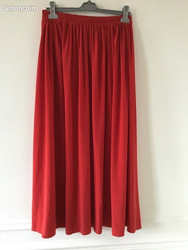 Jupe longue rouge Biscote (image 1)