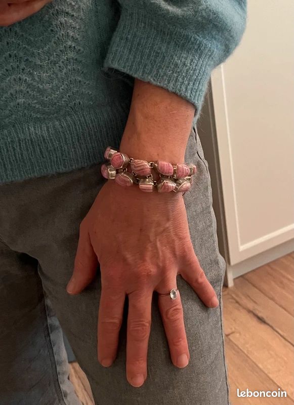 Magnifique bracelet argent et rhodochrosites (image 12)