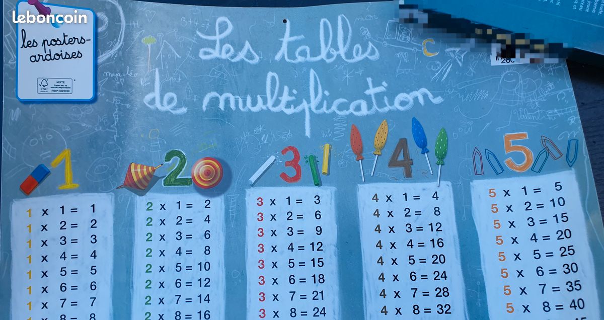 Lot 2 Posters educatifs multiplication conjugaison (image 3)